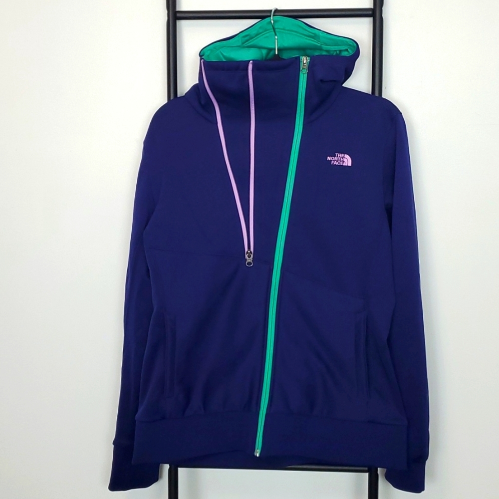 The North Face double zip purple hooded lightweight jacket women size L
